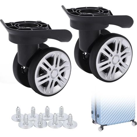 0 – Weiche Kofferrollen – 6 cm geräuscharme Rollen – Material: PP und PET – Einfache Montage mit mehreren Schrauben – Für Möbel und Gepäck