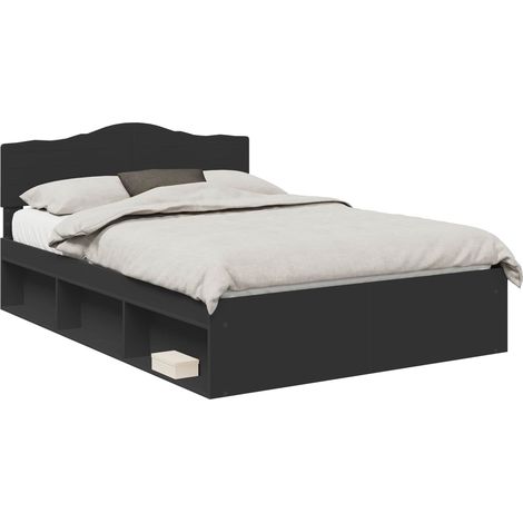 Maison Exclusive - Estructura de cama Negro 150 x 200 cm Madera d