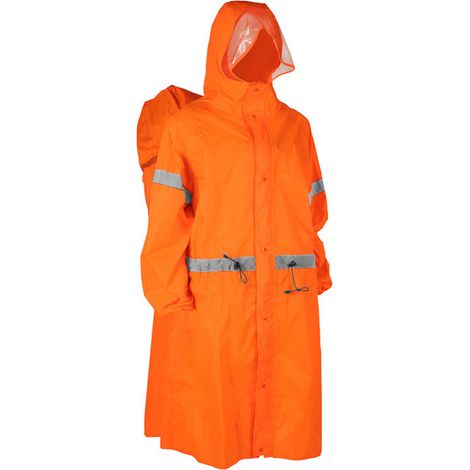 Poncho de pluie à capuche pour adultes, imperméable et réfléchissant haute visibilité avec housse de sac à dos pour hommes et femmes, équipement de pluie pour l'extérieur (1/3)