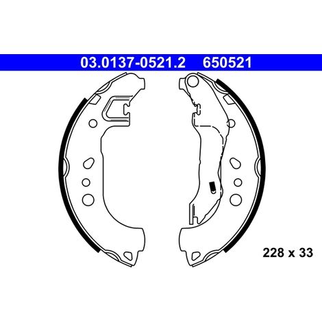 Jeu de mâchoires de frein ATE 03.0137-0521.2 SEAT 6R0 698 525 B