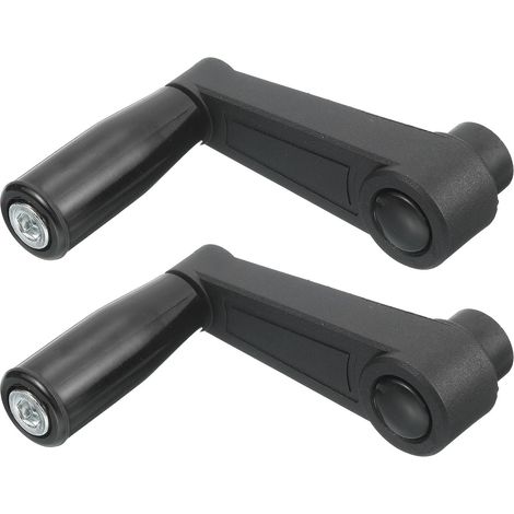 2Pcs 8 x 85mm (Dia x L) Volant rotatif Poignée de machine, Tour universel Manivelle Poignée de rechange pour Industrie Tour Fraisage Meulage Machine, Noir (trou rond) (1/5)