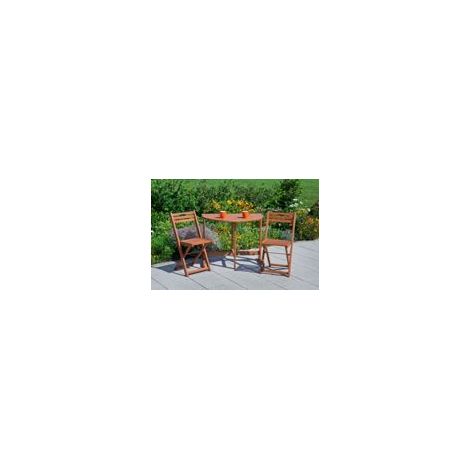 Porto Set 3tlg 2 Stühle Tisch halbrund 90x60cm