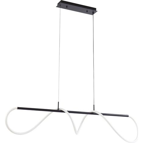 [GEBRAUCHT] B-Ware Lucande Hängeleuchte Pendelleuchte Led Leuchte Schwarz Weiß Eisen Silikon Textil