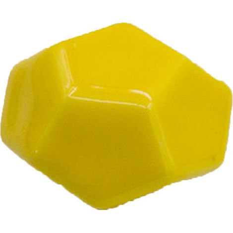 Poignée de meuble en céramique jaune forme diamant pour tiroir, porte, placard et armoire (poignée de tirage). (1/3)