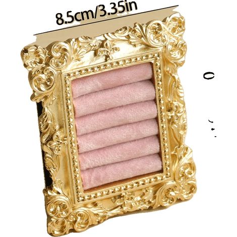 Espositore per gioielli, organizer in velluto, design barocco, 6 pezzi rosa (1/2)