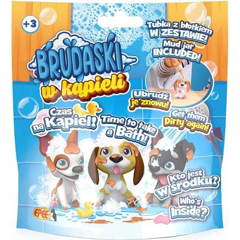 Cane sporco nella vasca da bagno + fango + 1 accessorio