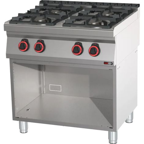 Fourneau à gaz 4x brûleur ECO avec soubassement REDFOX - SPB 70/80 G - REDFOX