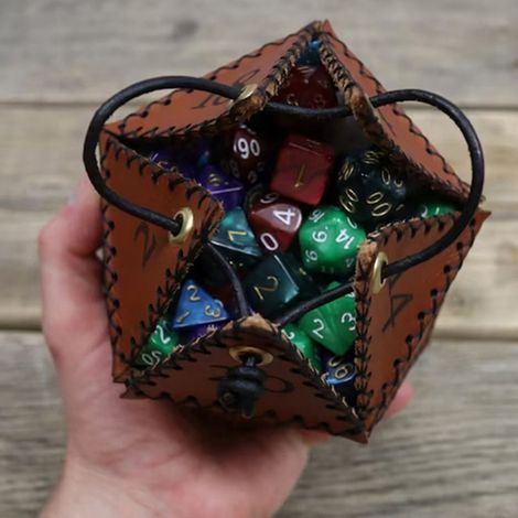 Nouveau sac de rangement polygonal / sac à dés de jeu / sac de rangement à cordon pour dés de jeu de société (1/4)