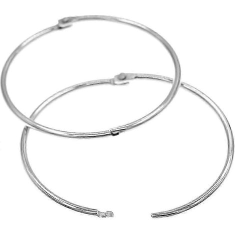 Anneaux de reliure métalliques extra larges de 76 mm (3 pouces), faciles à ouvrir et à fermer, lot de 20 anneaux de rideau de douche circulaires argentés jumbo (76 mm) (1/5)