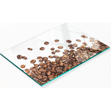 Tablero decorativo multifuncional de vidrio templado con diseño de granos de café, 80x52 cm. (1/5)