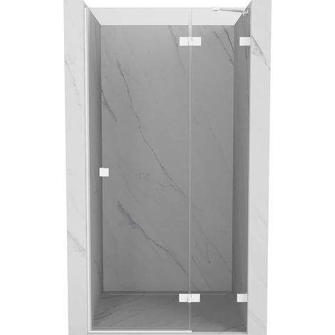 Mexen Lunar puertas de ducha abatibles derechas 90 cm, transparentes, blancas - 834-090-000-20-00-P (1/5)