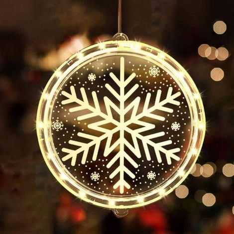 Décoration Fenêtre Lumineux,Lumière de Fenêtre à Ventouse LED,Lumières Ventouse à LED,Guirlande Lumineuse Fenêtre Noël,Rideau Lumière Noël,Guirlande LED Décoration Fenêtre de Noël,Fenêtre Noël (1/5)
