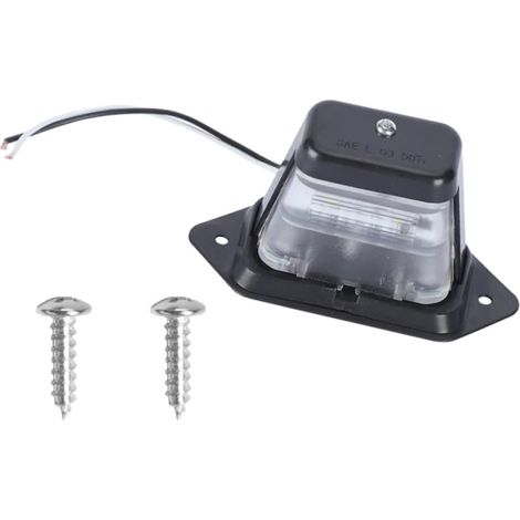Éclairage de plaque d'immatriculation LED avec support - Feu arrière de plaque d'immatriculation arrière étanche pour bateau, remorque, VUTT, VTT - Noir (1/5)