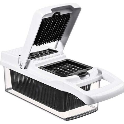 Vegetable Cr - Onion Cr - Vegetable Slicer and Spiralizer - Vegetable Cr with Container - Home Essentials - Kitchen Accessories (White) MUMU (1/4)