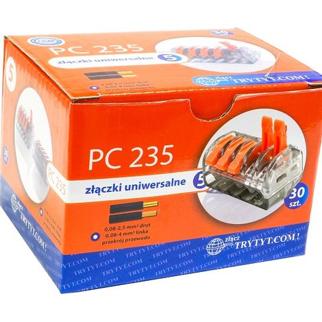 Conector Samozac 5x0,2-4mm click PC 235 tritita 30uds