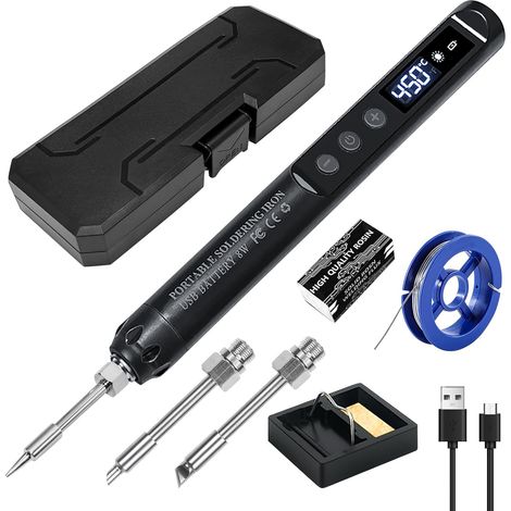 Fer À Souder Sans Fil - Kit Complet - Température Réglable - Écran LCD - Pour Électronique Et Bricolage (1/5)