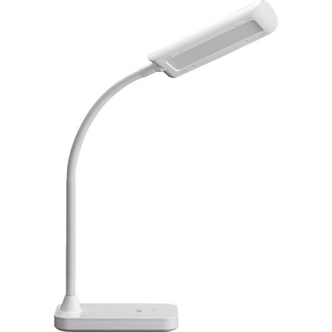Lampe de bureau à poser LED 5W, plastique blanc, câble USB, 650-750lm, 4000K - Digilamp (1/5)