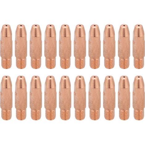 20 Pièces Embouts de Contact Cuivre M6 pour Torche de Soudage Binzel 24KD MIG/MAG (0.8mm)