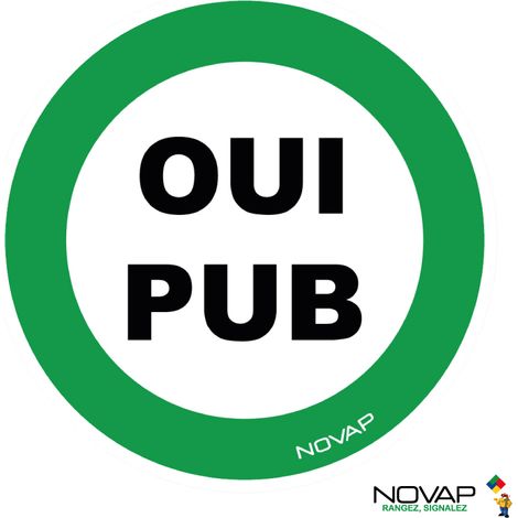 NOVAP Panneau rigide "OUI PUB" diam. 80 mm