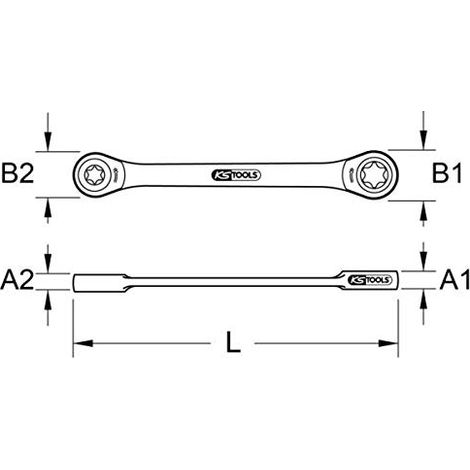 Chiavi a cricco doppie GEAR ETorx,E14xE18 (1/4)