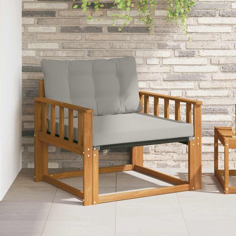 Outdoor-Sofagarnitur Massives Akazienholz und Textilene Natur