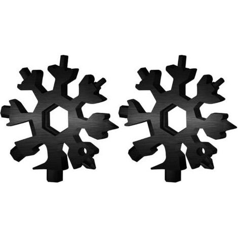 18-in-1-Multitool in Schneeflockenform – Ideal zum Angeln, Wandern und für andere Outdoor-Aktivitäten – 2er-Pack, Schwarz (1/4)