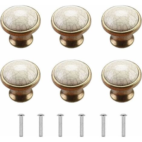 Bouton Meuble Boutons de Porte de Placard 6 Pièces Bouton de Meuble Porcelaine Bouton de Meuble Vintage Boutons Porte Bouton de Commode Boutons de Porte en Céramique Bouton de Porte Cuisine (1/5)