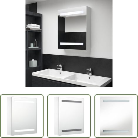 vidaXL LED-Spiegel Schrank - LED-Spiegelschrank 50x13,5x60 cm (1/5)