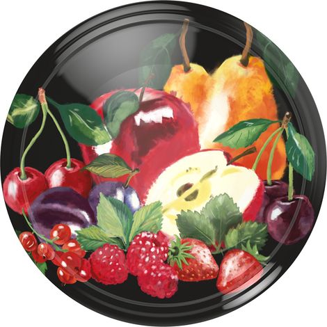 diametro del tappo 82/6, frutta su sfondo nero, 10 pz.  136539
