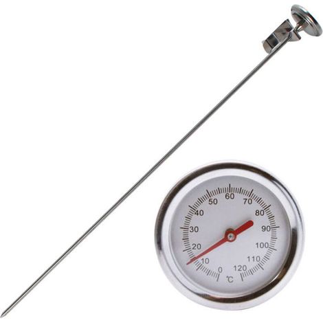 Thermomètre à compost, thermomètre portable à grand cadran de 5 cm en acier inoxydable avec tige de 50 cm pour sol, compost et jardin (1/4)
