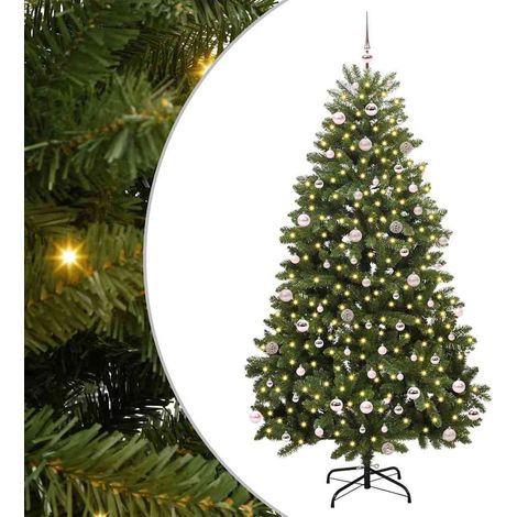 Sapin de Noël，Arbre de Noël artificiel Vert 240 cm PVC et métal CFW58789 (1/5)