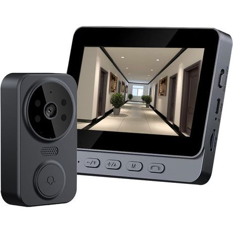 Drahtlose 4,3-Zoll-Video-Türsprechanlage mit IPS-Bildschirm, 2,4 GHz, intelligente Zwei-Wege-HD-Videoüberwachung für Haus, Villa und Wohnung (1/5)