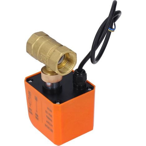 Vanne à billes motorisée électrique 2 voies fermée à repos DN20 220V AC laiton ABS IP54 filetage 3/4in pour eau chaude froide (1/5)