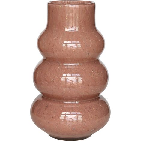 Vase en Verre Épais Marron - Vase Décoratif Fait Main avec Bulles d'Air - PANGIVO (1/3)