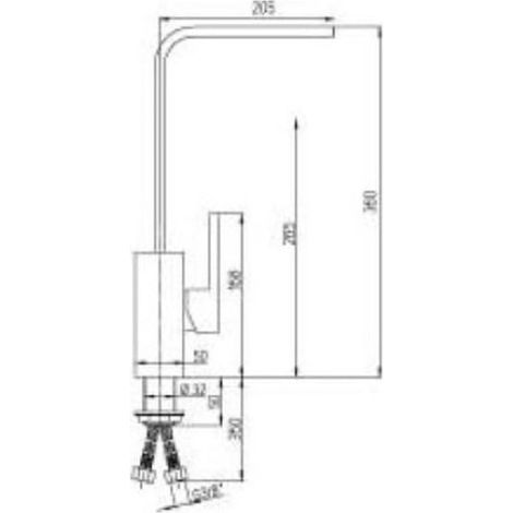 Paini Besar Miscelatore Monocomando Lavello Cucina Quadrato Canna Rettangolare 360 Cromo 84CR572HRPA