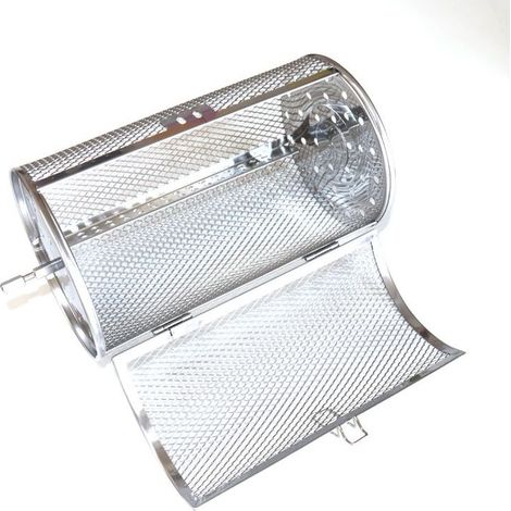 Panier de four rotatif à 360 degrés en acier inoxydable,cages de four, four à tambour de 18 cm, rôtissoire pour barbecue, accessoires de cuisson pour rôtisserie aux cacahuètes séchées (1/5)