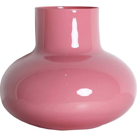 Vase contemporain en verre rose pour une décoration raffinée - Rose poudré translucide (1/3)