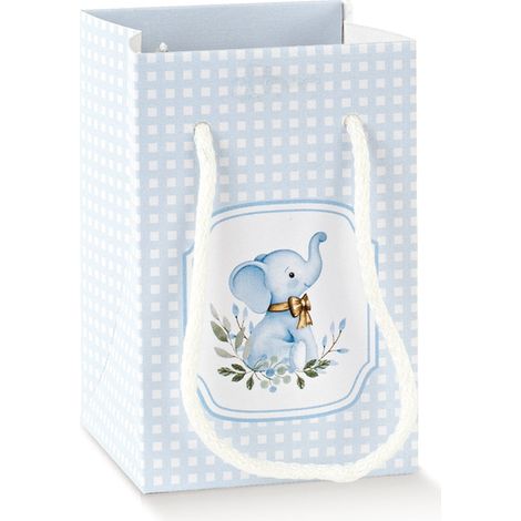 Scotton Shop Box Elefantino Azzurro Cartoncino 9x9x14 cm 10 pz