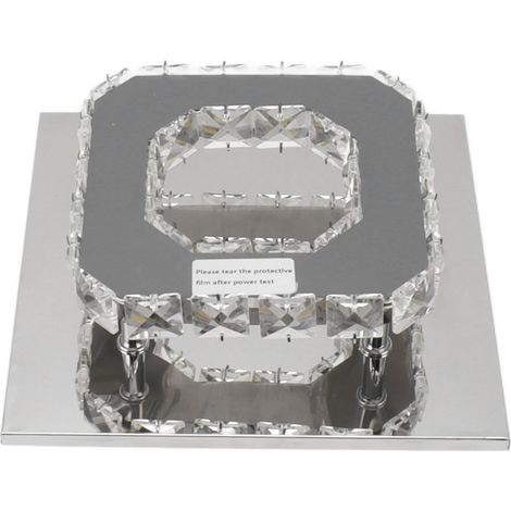 Plafonnier LED 3 couleurs, lustre carré décoratif moderne en faux cristal, mini lustre pour salon ou couloir, 85-265 V (1/5)