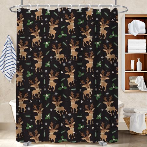 Rideau de bain en polyester 180x180 avec motif bâche polyester douche pour cacher un carrelage un peu vieillot (1/5)