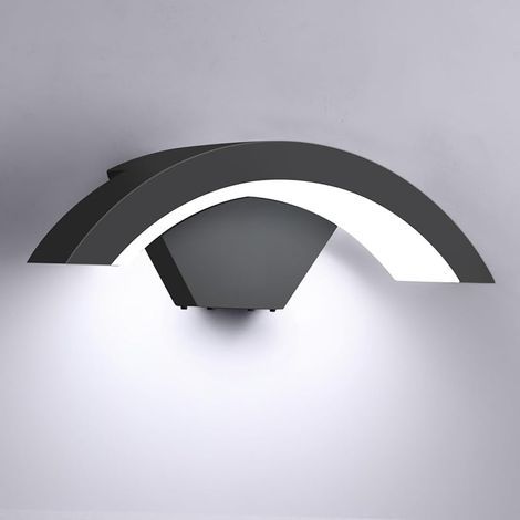 LED Luminaire Exterieur Mural 12W, Moderne Métal Éclairage Mural, Étanche IP65 Intérieur/Extérieur Noire Applique Blanc Froid 6000K avec pour Escalier Couloir Cour (1/5)