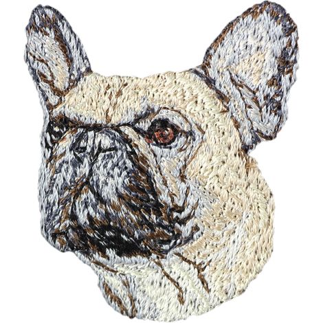 Bulldog francés: parche con forma de perro, parche bordado, decoración única para mochilas de Art-Dog (1/3)