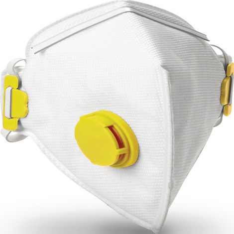 Máscara de respiración Y P2V FFP2 / V NR con válvula de exhalación, plegable 10 uds. / KT JSP (Por 10)