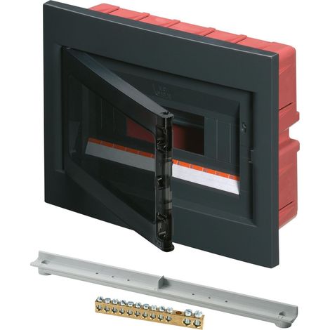 Elettrocanali centralino incassato nero portello fume' 24 moduli ec63024ne