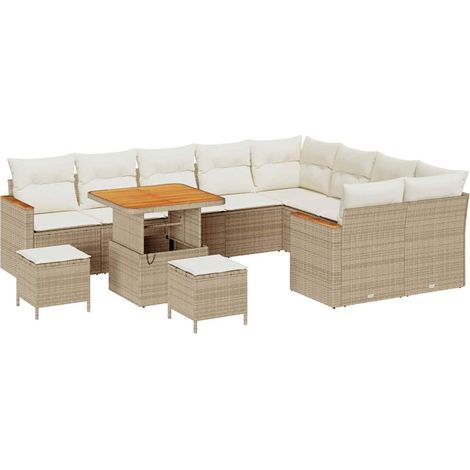 Maison Exclusive - Gartensofa-set mit Kissen mit Speicher 12 pcs