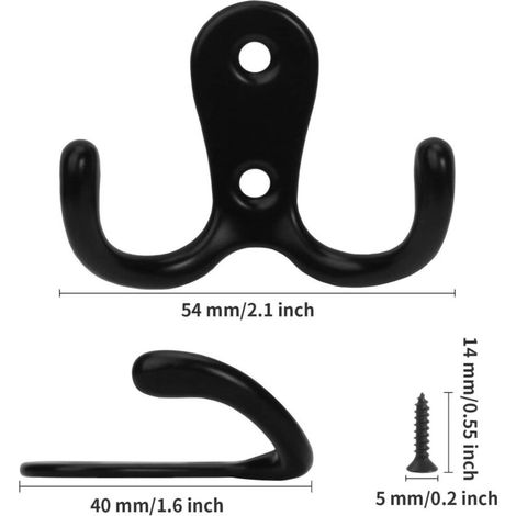 10 Pièces Patère Patere Porte Manteau Mural, Crochets Doubles Porte Manteau avec Vis pour Mural Salle de Bain Cuisine (1/3)