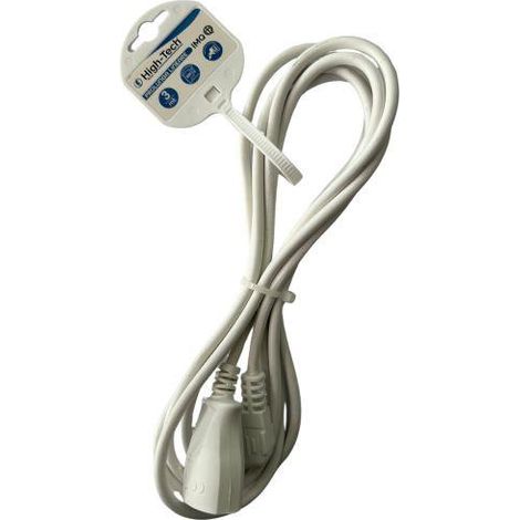 HIGH-TECH PROLUNGA 3MT - 10A 2P+T PRESA P11 BIP 10A C/PROTEZIONE BAMBINI BIANCA MATERIALE ELETTRICO