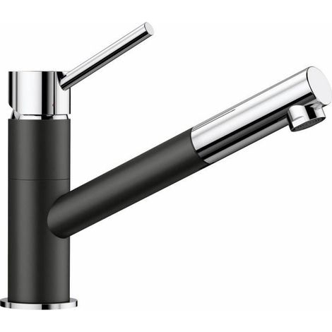 Blanco Kano S - Miscelatore da lavello con bocca di erogazione estraibile, nero/cromo 526174