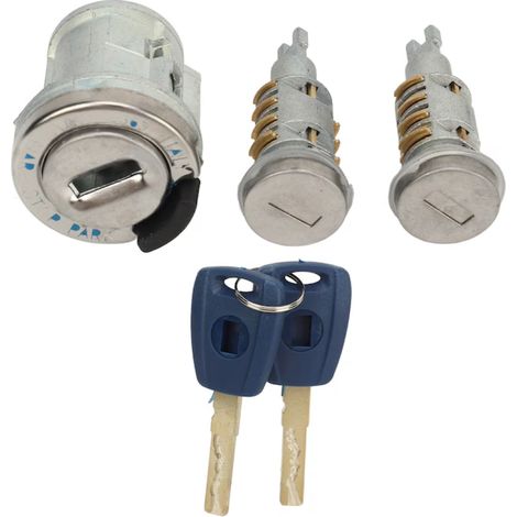 Ensemble de cylindres de serrure de voiture, en métal, comprenant 1 cylindre de contact, 2 clés et 2 cylindres de porte, universel. (1/5)
