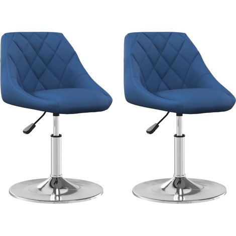 Sedie da Pranzo Girevoli 2 pz Blu in Velluto vidaXL